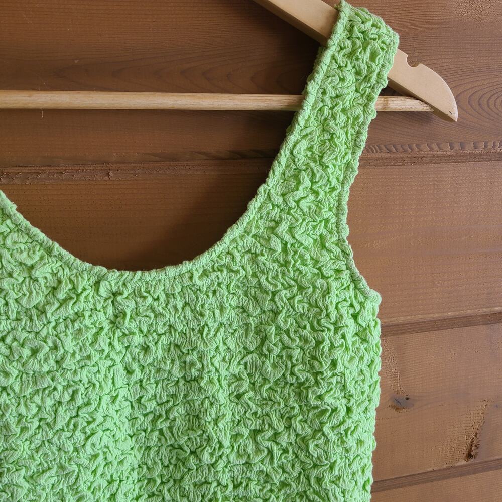 Anthropologie Mable Lime Romper Y2K Smocked Green S Tank Top NWOT S Prep Pastel - Picture 4 of 6